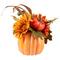 10" Autumn Harvest Pumpkin with Sunflowers, Mums & Pine Cones Décor